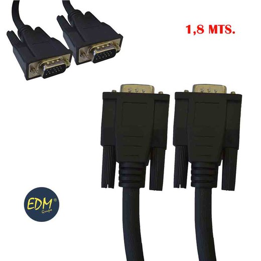 Conexão macho super vga de 1,80 m