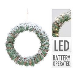 Couronne décorative en rotin avec led 40cm