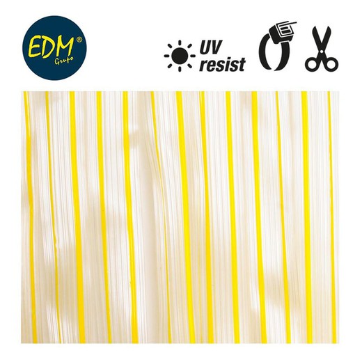 Cortina cinta amarillo-transparente plastico 90x210cm 32 tiras edm