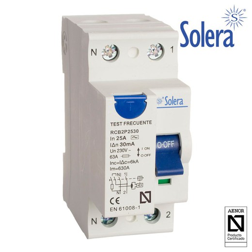 Diferencial 2 polos solera 25a (retractilado) rcb2p2530