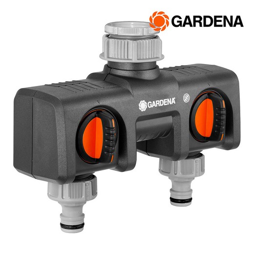 Distribuidor 2 vías con adaptador gardena