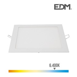 Downlight quadrado led 20w 1500lm 22x22cm moldura branca 6.400k edm