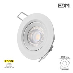 LED embutido downlight 5w 4.000k moldura branca edm redonda