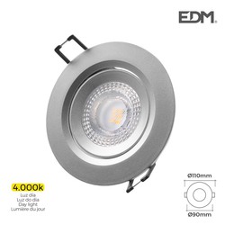 LED embutido downlight 5w 380 lúmen 4.000k redondo edm moldura cromada