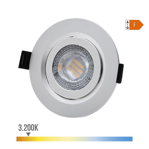 Downlight Led Encastré 9w 806lm Ra80 3200k Cadre Chromé Rond Edm