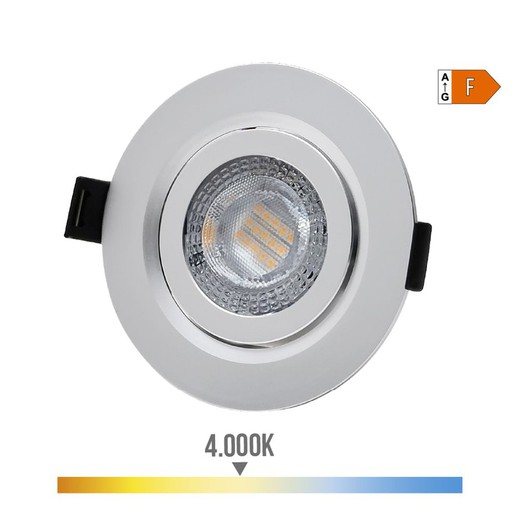 Downlight led empotrar 9w 806lm ra80 4000k redondo marco cromo edm