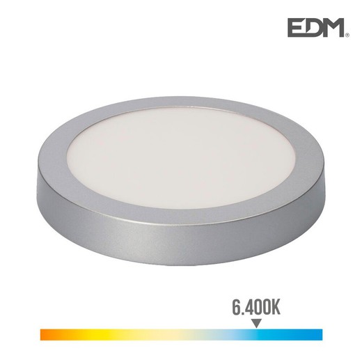 Downlight LED de surface 20w 1500 lumens 6.400k lumière froide chrome edm mat