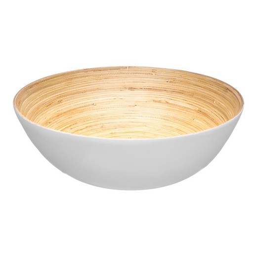 Ensaladera diam.30cm blanco-bambu col.'BLANC Kitchen'