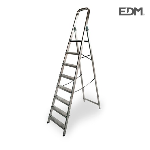 Escalera domestica aluminio 8 peldaños edm