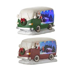 Scène de Noël volkswagen van à piles 21,5x13x12,5cm