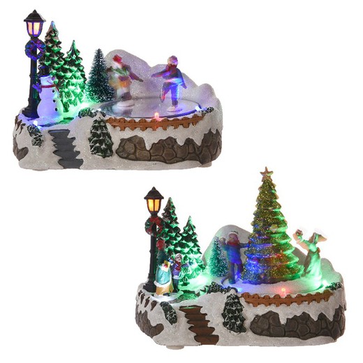 Scène de Noël led extérieure 3xaa 12.5x17.5x14cm