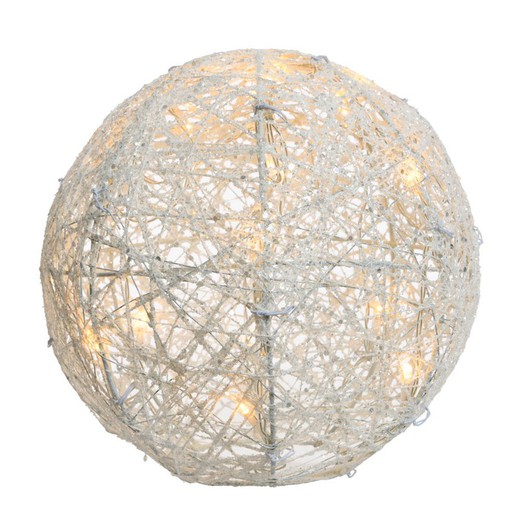 esfera led decorativa com acabamento glitter dia 20cm