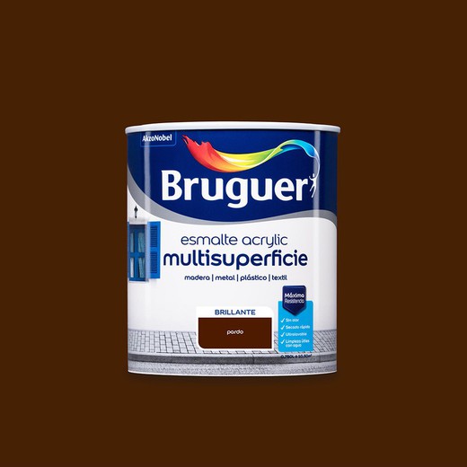 Laque acrylique multi-surfaces marron clair 0,750l bruguer