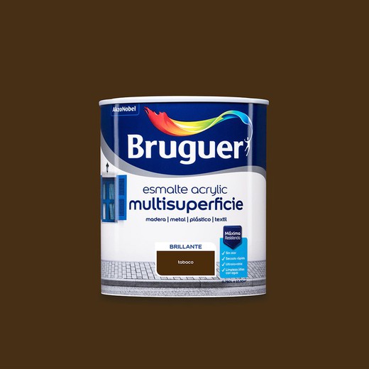 émail acrylique multi-surfaces brillant tabac 0,750l bruguer