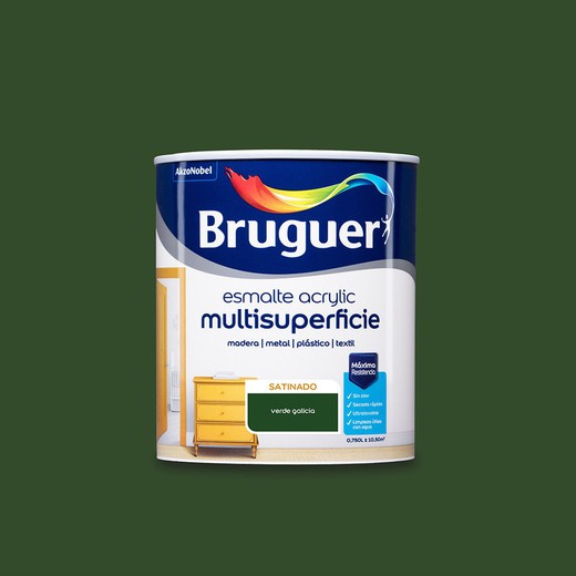 Email acrylique multi-surfaces satiné vert galicien 0,750l bruguer