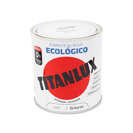 Esmalte Ecológico Al Agua Brillante Blanco 250ml Titanlux 00t056614