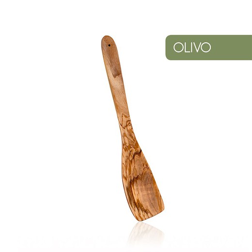 Espatula curvada madera de olivo 30 cm metaltex