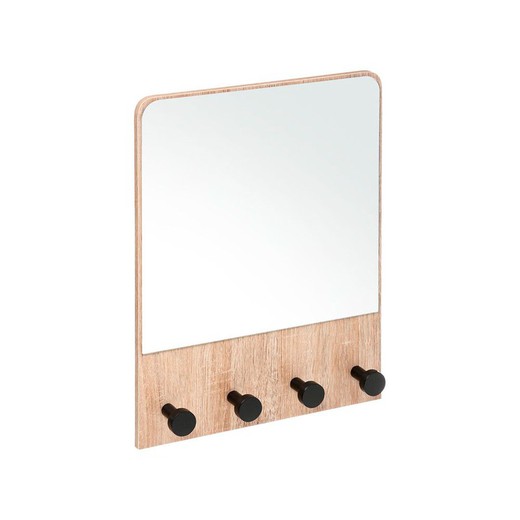 Espejo de pared con colgador color natural 50x37x6cm