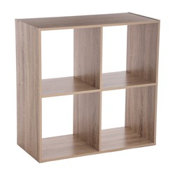 Prateleira de madeira para 4 caixas organizadoras 67,6x32x67,6cm
