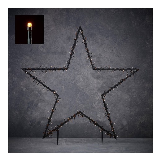 Estrela de natal com estaca para jardim e iluminação led