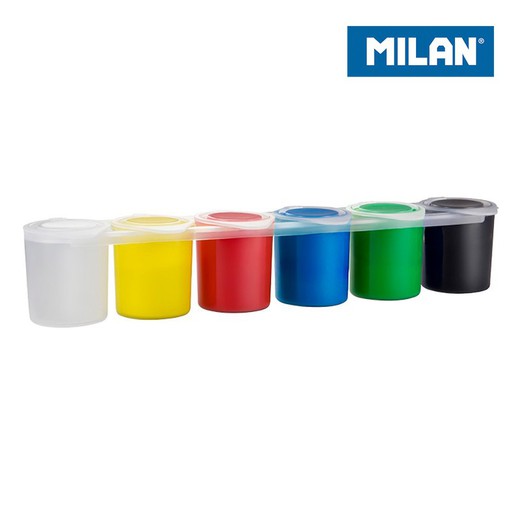 Estuche tempera 25ml 6 colores milan