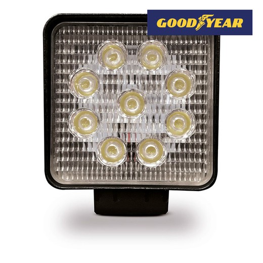 Faro de trabajo 9 led 2150 lm 10-80v 27w cuadrado 60° goodyear