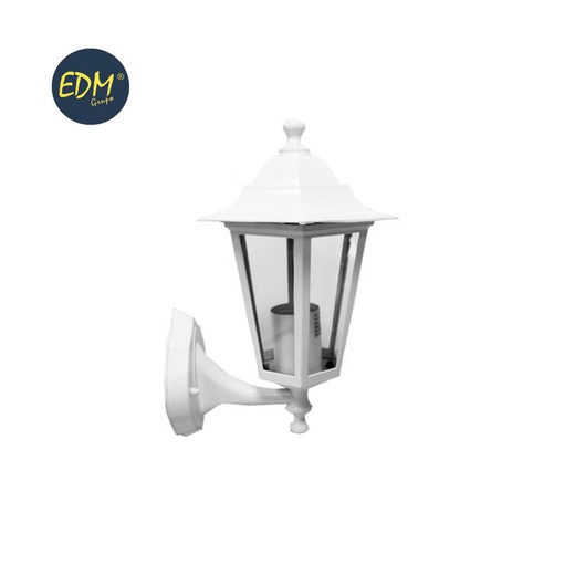 Farol aluminio pared blanco 34x17x11cm edm mod. Zurich