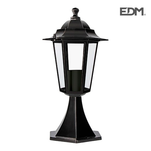 Farol aluminio sobremuro negro 38xø19,2cm edm mod. Zurich