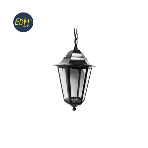 Farol aluminio techo negro 34xø21,5cm edm mod. Zurich