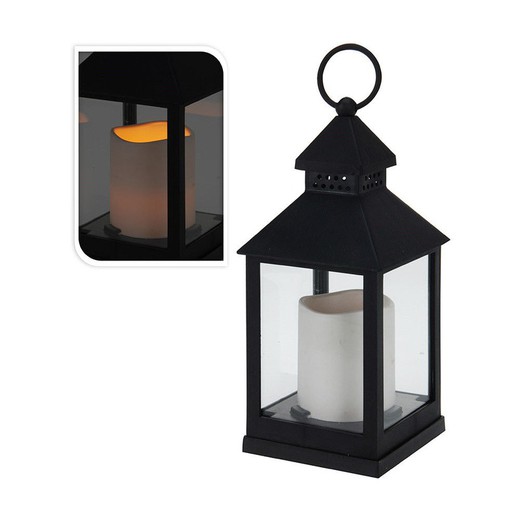 Lanterne avec bougie led 23cm noir