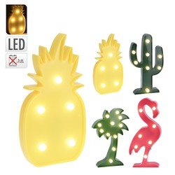 Figura de led modelos surtidos (cactus 8 leds , piña 5 leds, arbol de coco 11 leds y flamenco 7 leds)