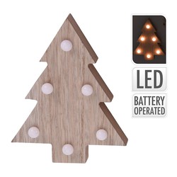 Figura de madera decorativa motivos navidad con led 10x3x13cm