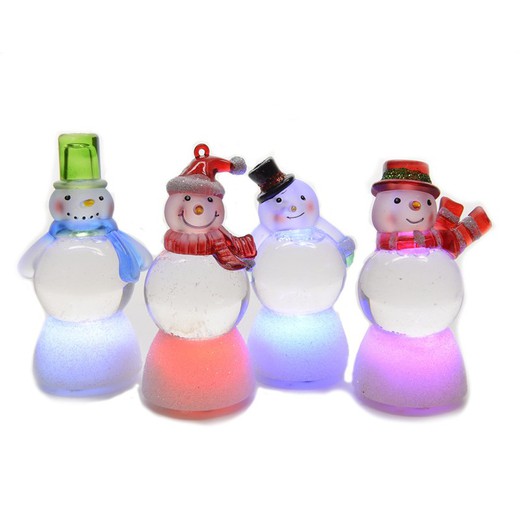 figurine bonhomme de neige led couleurs assorties 3xag13