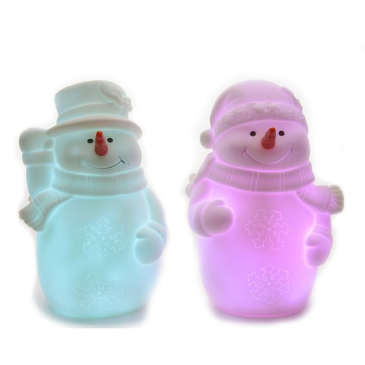 Bonhomme de neige led doux au toucher 13cm 3xag13