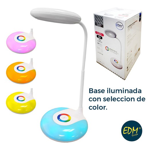 Lâmpada led 3w recarregável de 180 lumens smd e função rgb bateria 6.400k incluída 1000mah