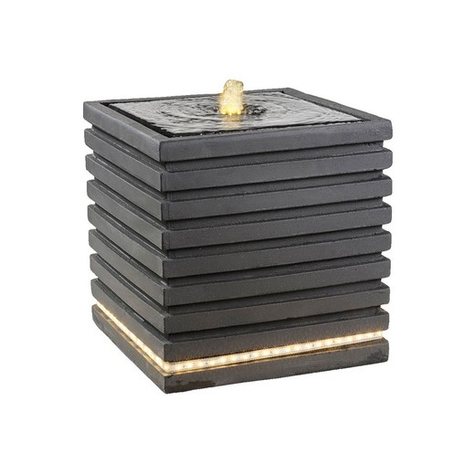 Fuente cuadrada para exterior con led 35x35x35cm, 82 leds, modelos surtidos