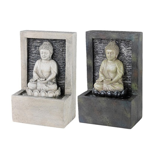 Fontaine à eau cascade avec bouddha intérieur 15x10x23,5cm modèles assortis