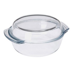 Plat rond en verre avec couvercle 22.5x8cm 1,7l