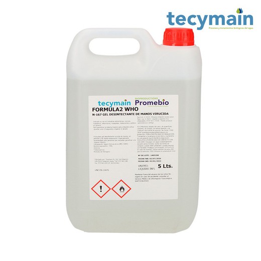 Gel hydroalcoolique 5l tecymain 5l carafes