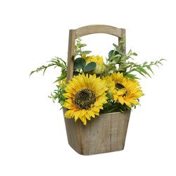 Girasol artificial en maceta 23x23x31cm