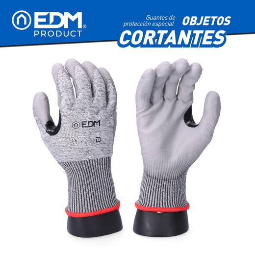 Guante anti corte fibra k-rock recub. Poliuretano talla 10 edm