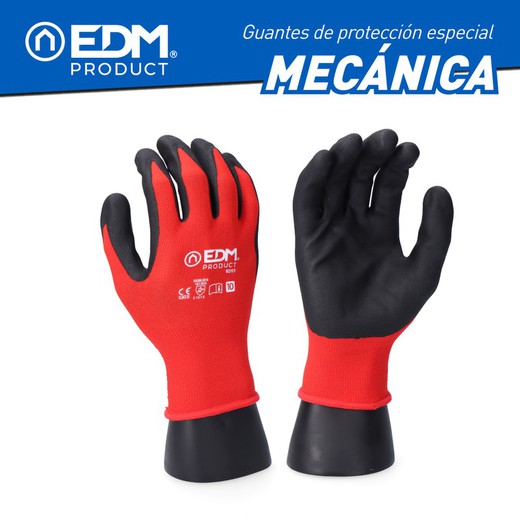 Guante industria mecánica nylon/lycra recub. Nitrilo apto pantalla táctil talla 10 edm