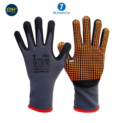 Gant de maintien en nylon et enduction pointillée nitrile taille