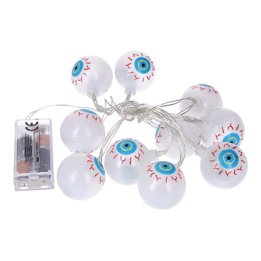 Guirlande yeux Halloween à piles 10 led