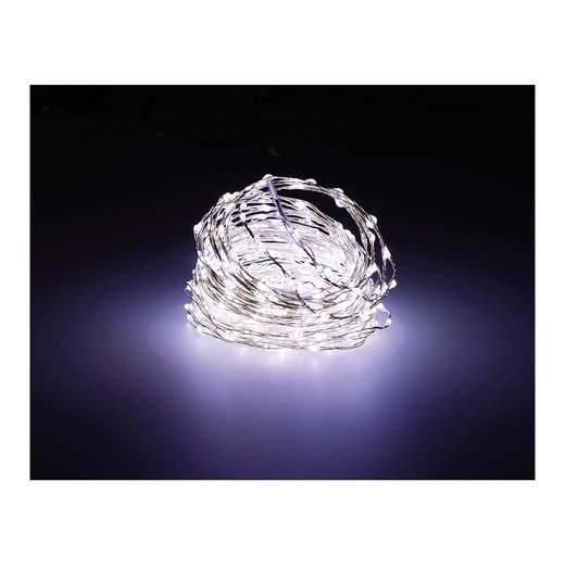 Guirnalda micro led extra dense luz fria parpadeante 14m 567l cable plata