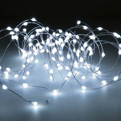 Grande guirlanda de micro led para exterior 6m branco frio