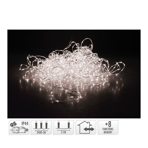 Guirnalda soft wire 800 leds blanco cálido 8 funciones 27m