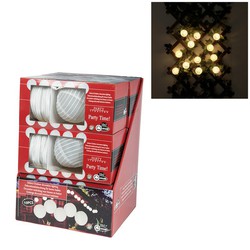 guirlande usage intérieur 20 leds -3xaa non inclus- longueur totale 6mts - 40cm entre les boules - 15cm boules