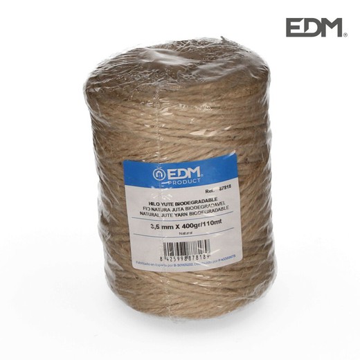 Fil de jute naturel biodégradable 3 avec bobine 400g / 120mts