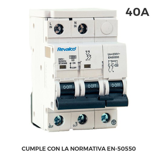 Iga 2p 40a c 10ka prot.sobretension permanente segun normativa en-50550 y transitorio 5-15ka 275v